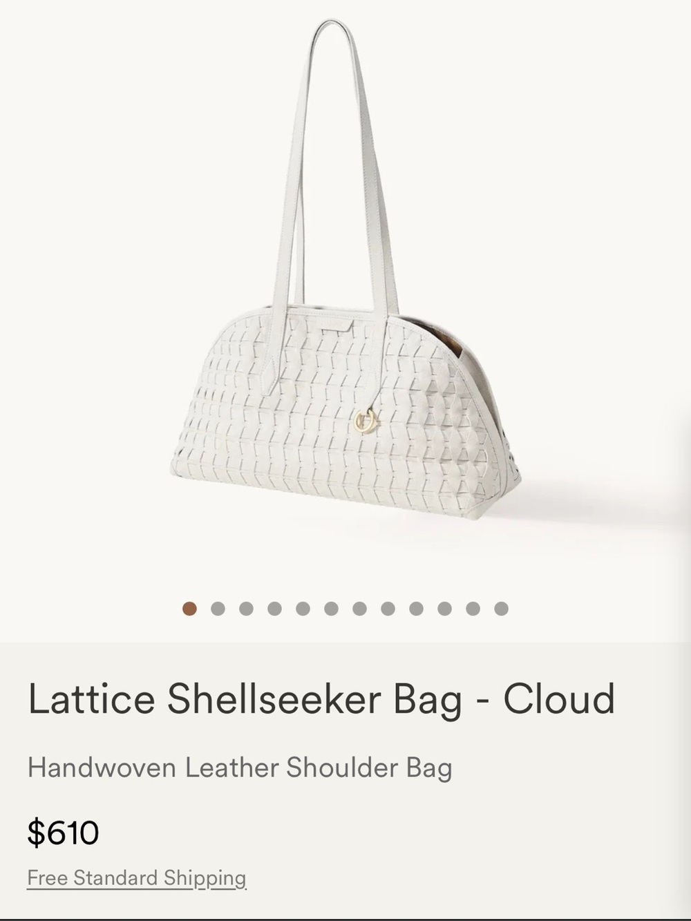 ✨ Authentic Songmont Lattice Shellseeker Bag - Cloud ( Off White) Retail $610 ✨ - Picture 14 of 15